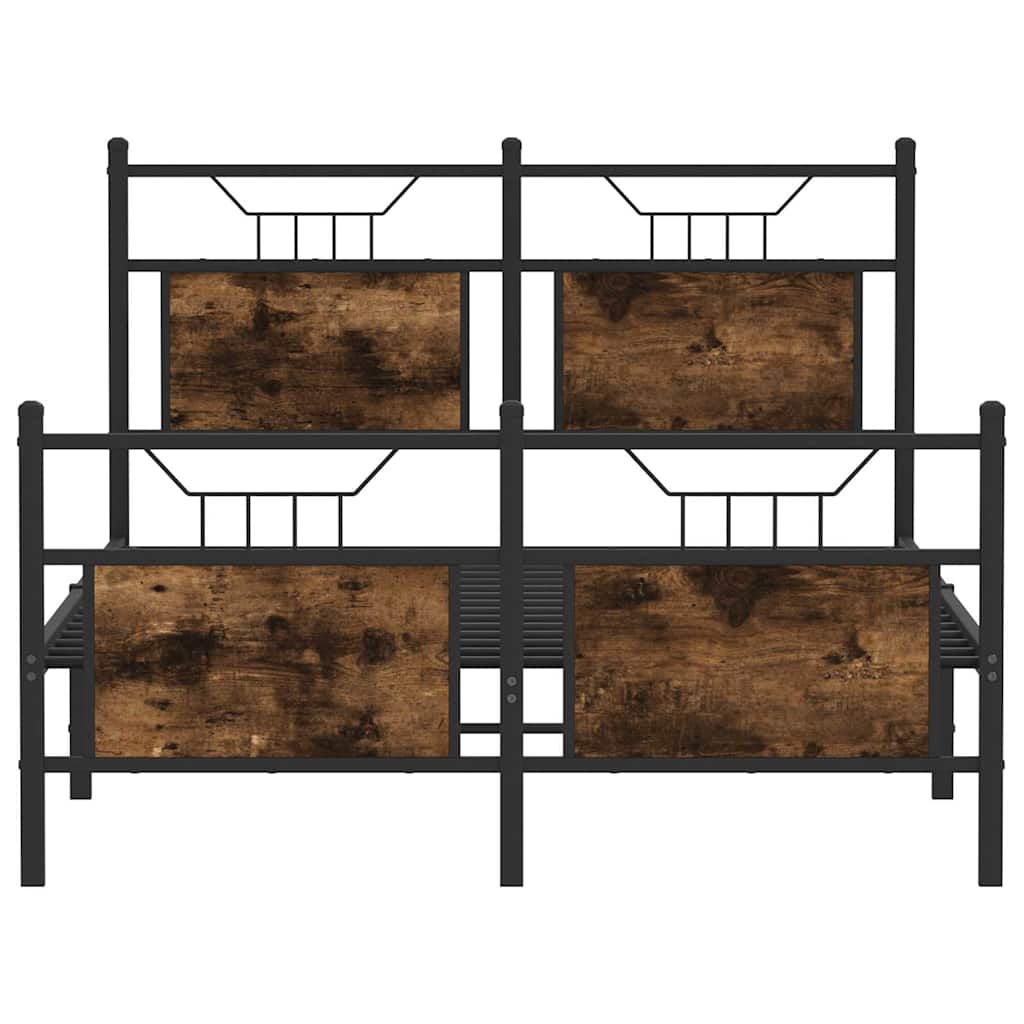 füstös tölgy színű szerelt fa ágykeret matrac nélkül 120x190 cm