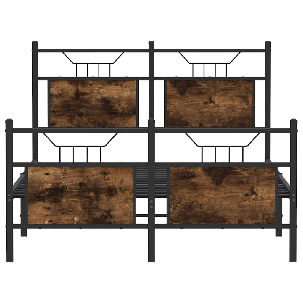 füstös tölgy színű szerelt fa ágykeret matrac nélkül 120x200 cm