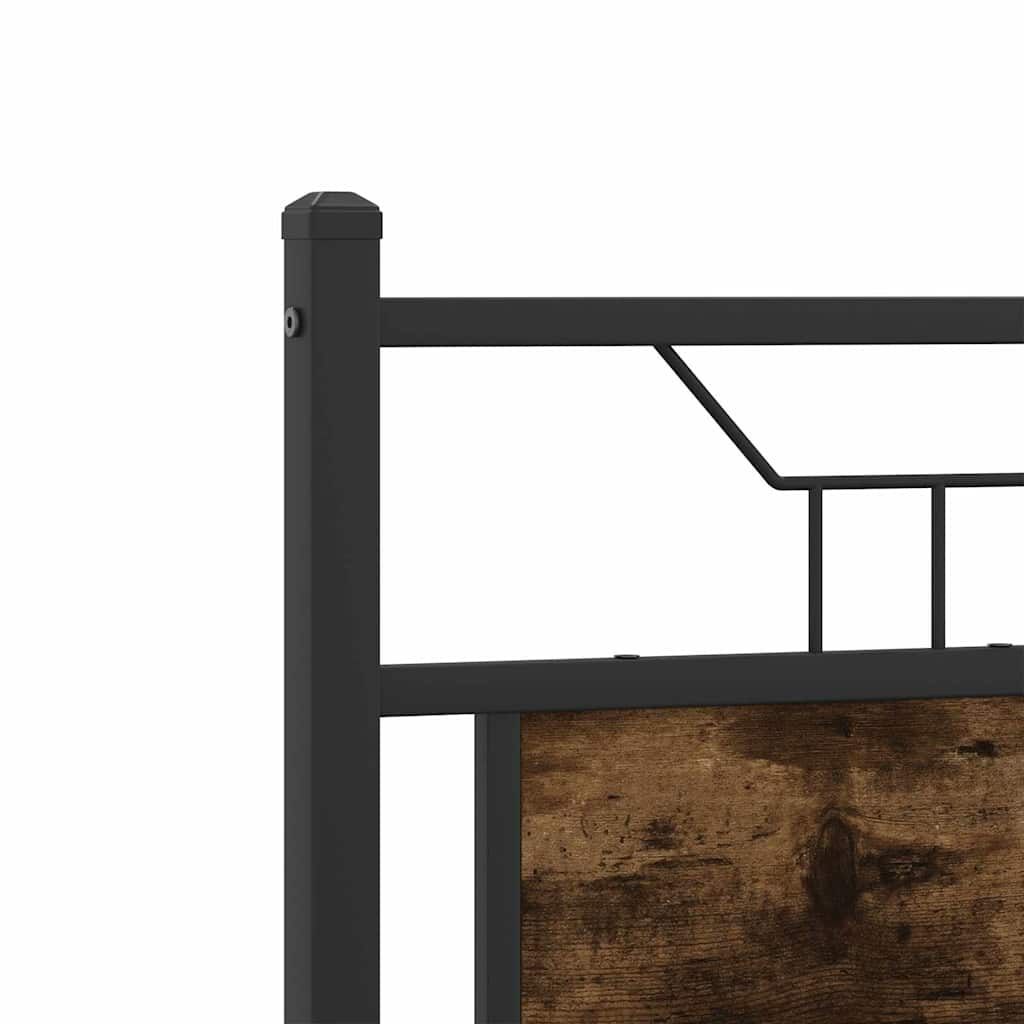 füstös tölgy színű szerelt fa ágykeret matrac nélkül 120x200 cm
