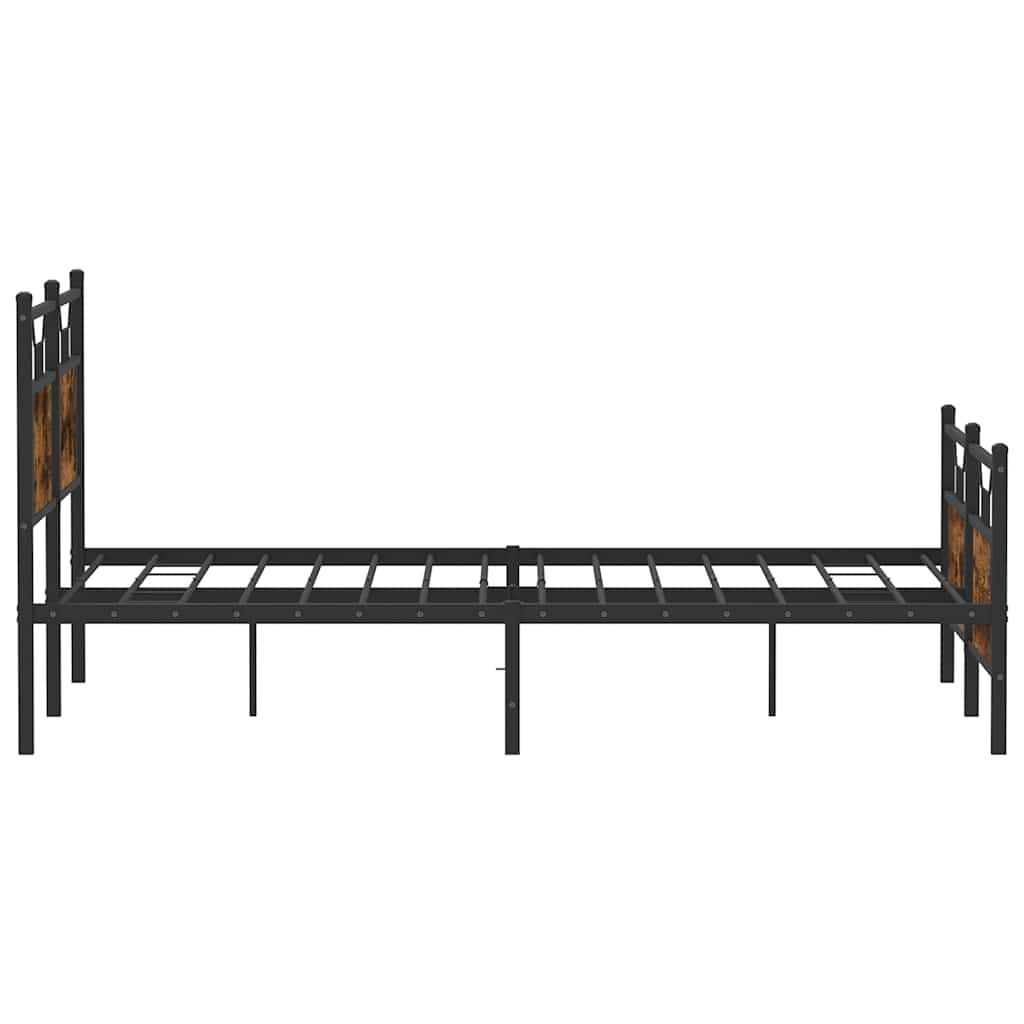 füstös tölgy színű szerelt fa ágykeret matrac nélkül 150x200 cm