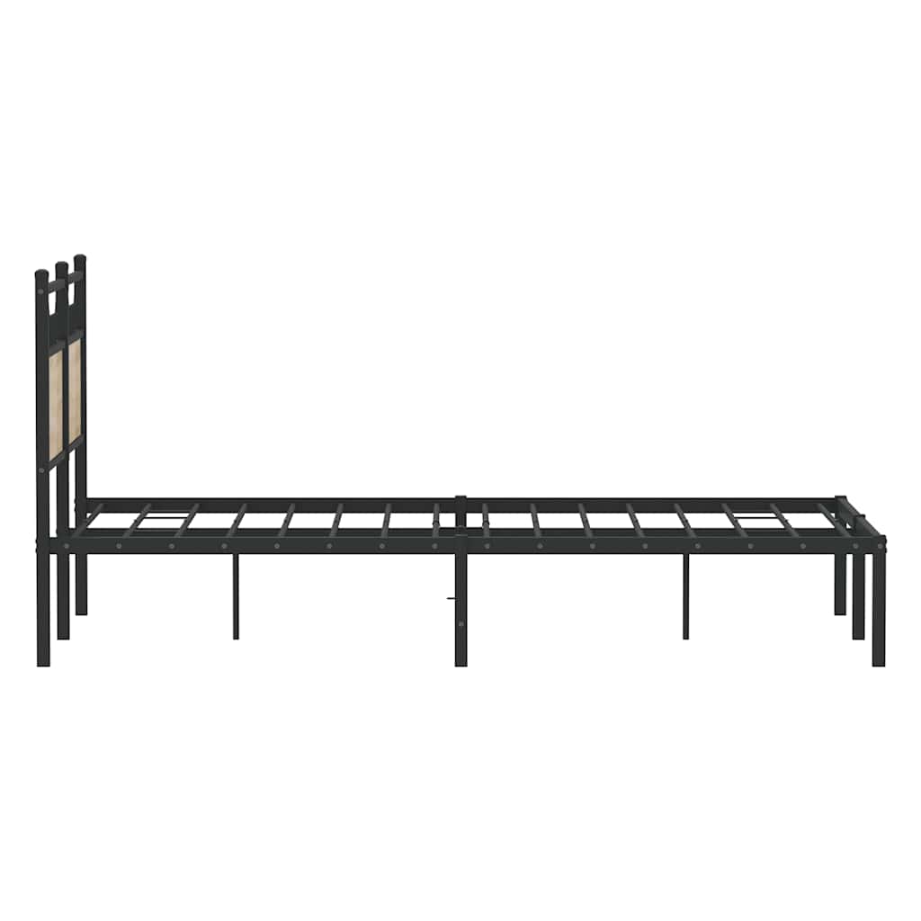 sonoma tölgy színű szerelt fa ágykeret matrac nélkül 120x200 cm