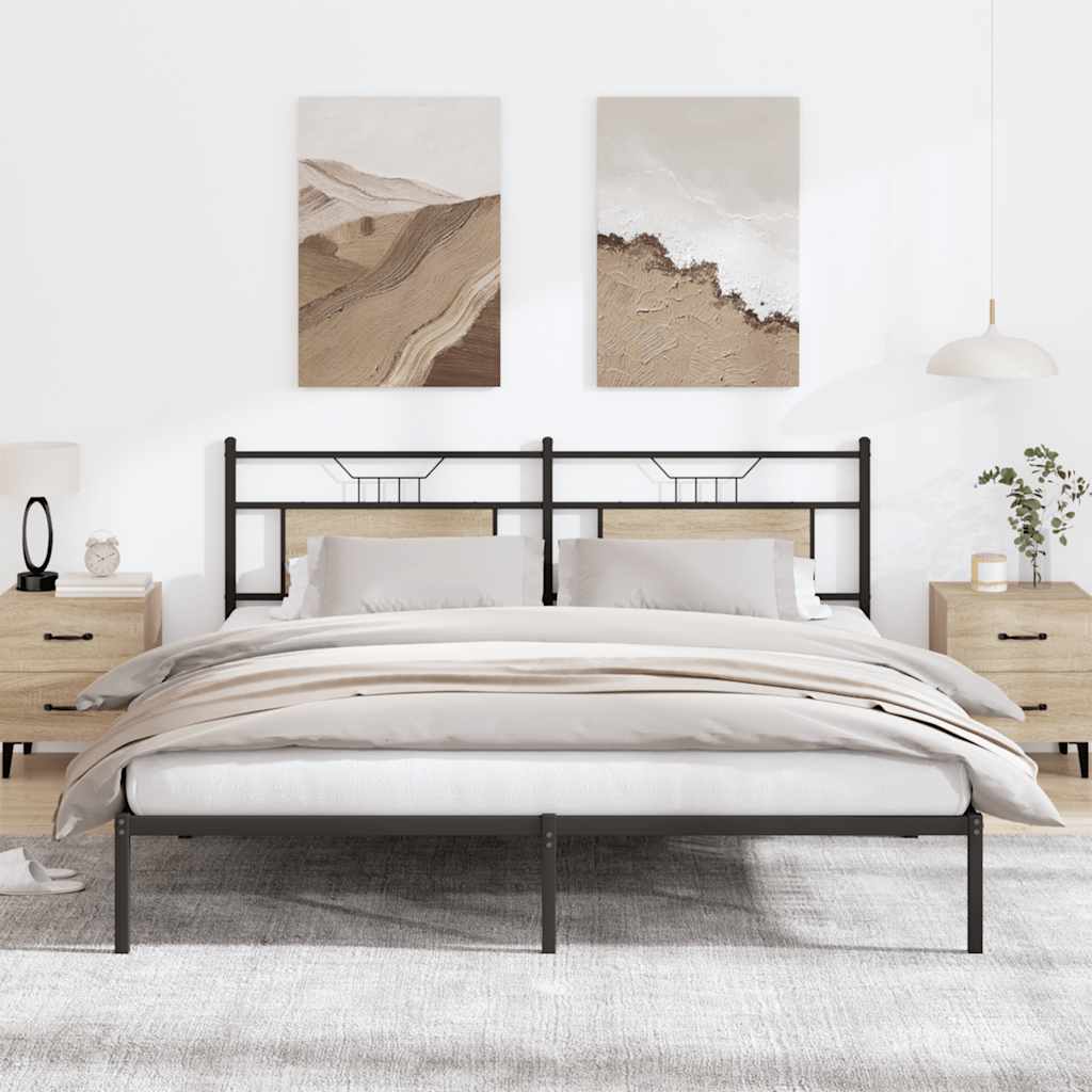 sonoma tölgy színű szerelt fa ágykeret matrac nélkül 160x200 cm