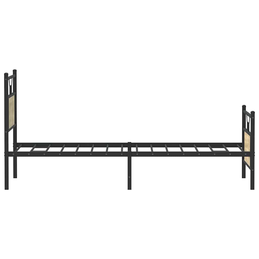 sonoma tölgy színű szerelt fa ágykeret matrac nélkül 90x200 cm