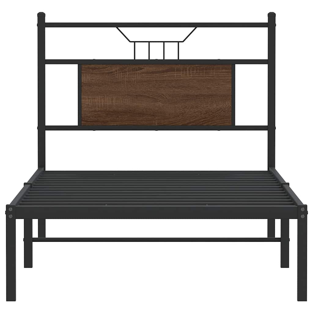 barna tölgy színű szerelt fa ágykeret matrac nélkül 75x190 cm