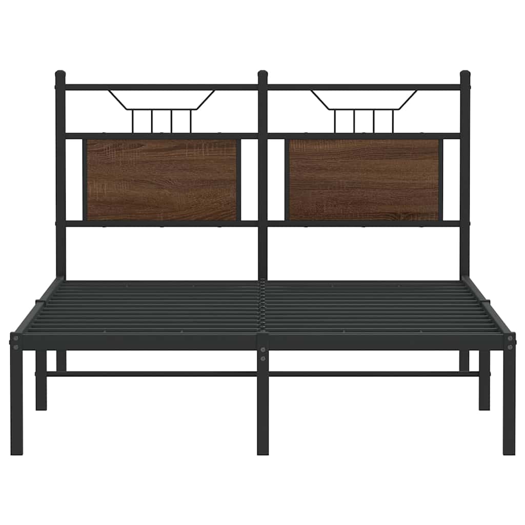 barna tölgy színű szerelt fa ágykeret matrac nélkül 120x190 cm