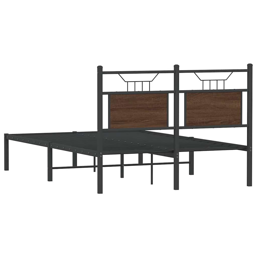 barna tölgy színű szerelt fa ágykeret matrac nélkül 120x190 cm