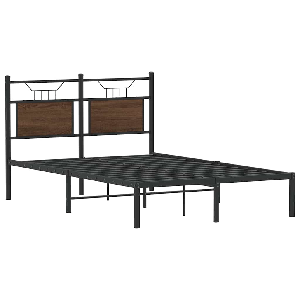 barna tölgy színű szerelt fa ágykeret matrac nélkül 120x200 cm