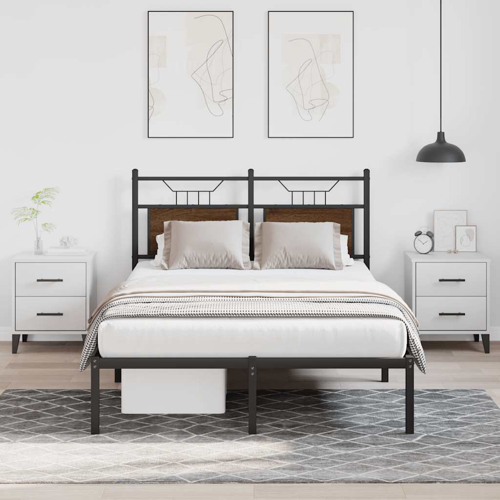 barna tölgy színű szerelt fa ágykeret matrac nélkül 120x200 cm