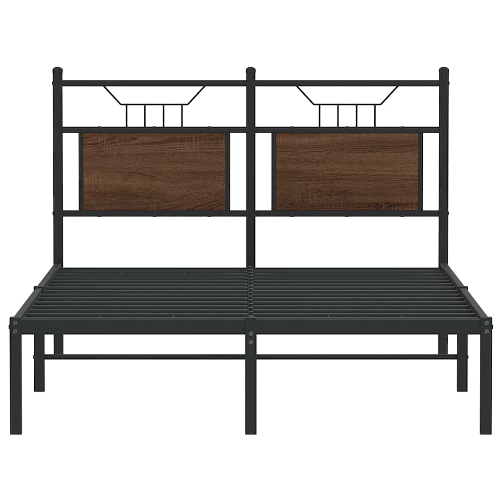 barna tölgy színű szerelt fa ágykeret matrac nélkül 120x200 cm