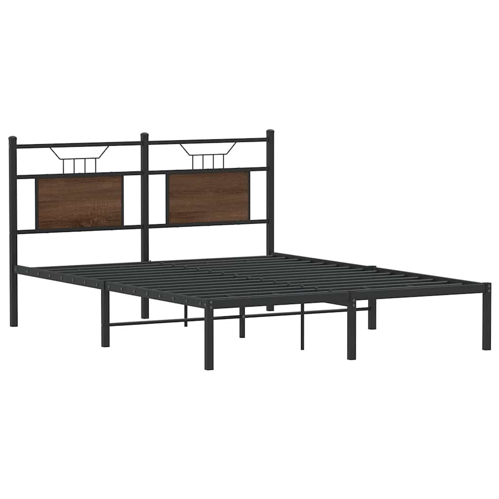 barna tölgy színű szerelt fa ágykeret matrac nélkül 140x190 cm