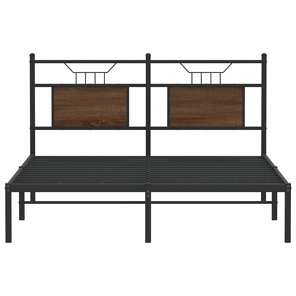 barna tölgy színű szerelt fa ágykeret matrac nélkül 140x190 cm