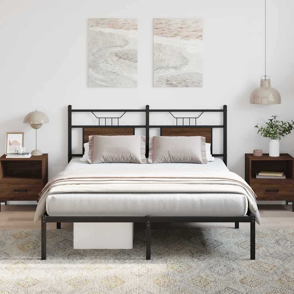 barna tölgy színű szerelt fa ágykeret matrac nélkül 150x200 cm