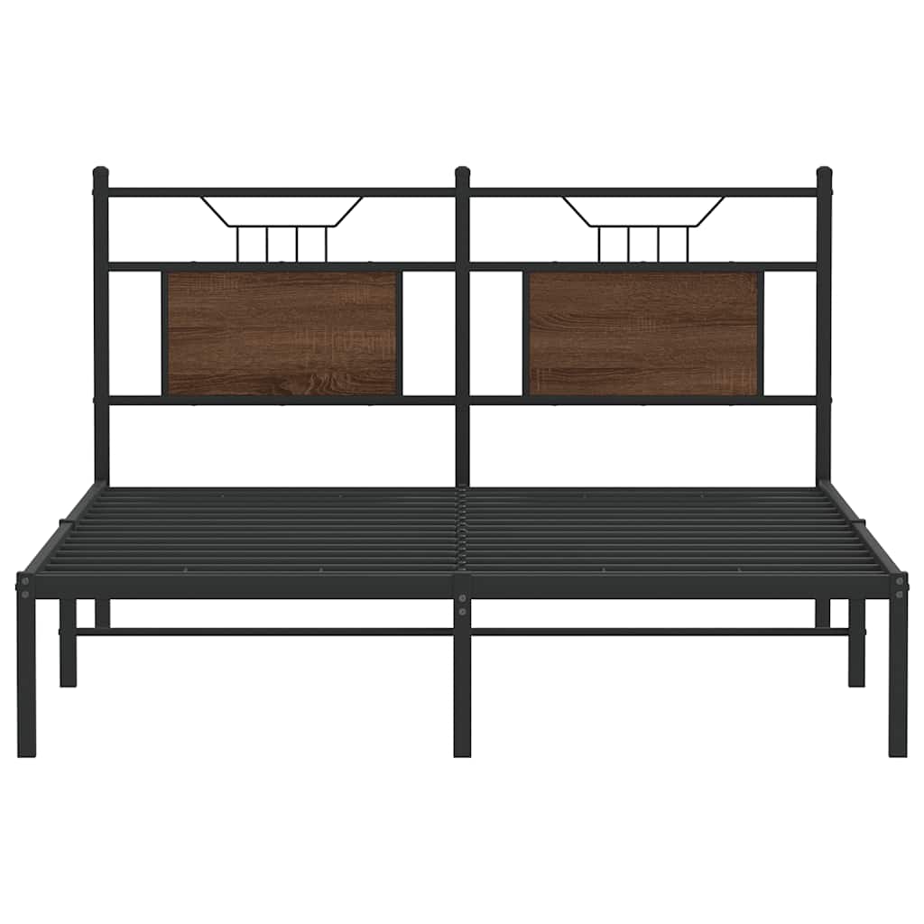 barna tölgy színű szerelt fa ágykeret matrac nélkül 150x200 cm