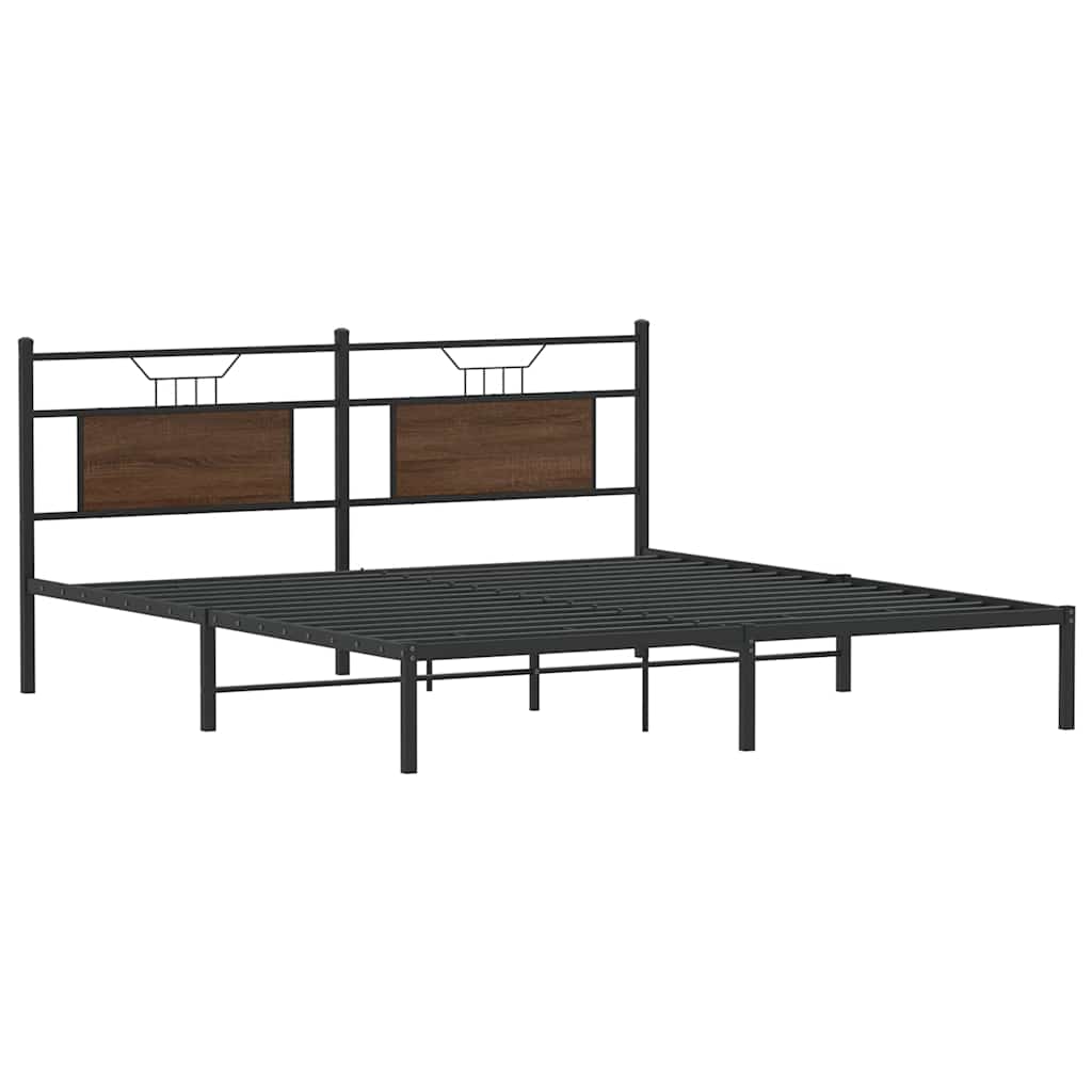 barna tölgy színű szerelt fa ágykeret matrac nélkül 160x200 cm