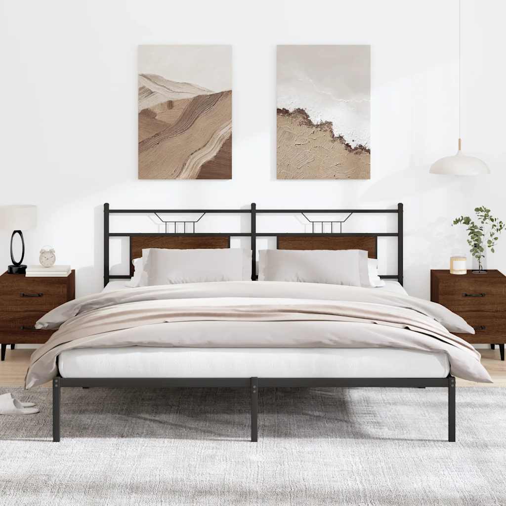 barna tölgy színű szerelt fa ágykeret matrac nélkül 160x200 cm