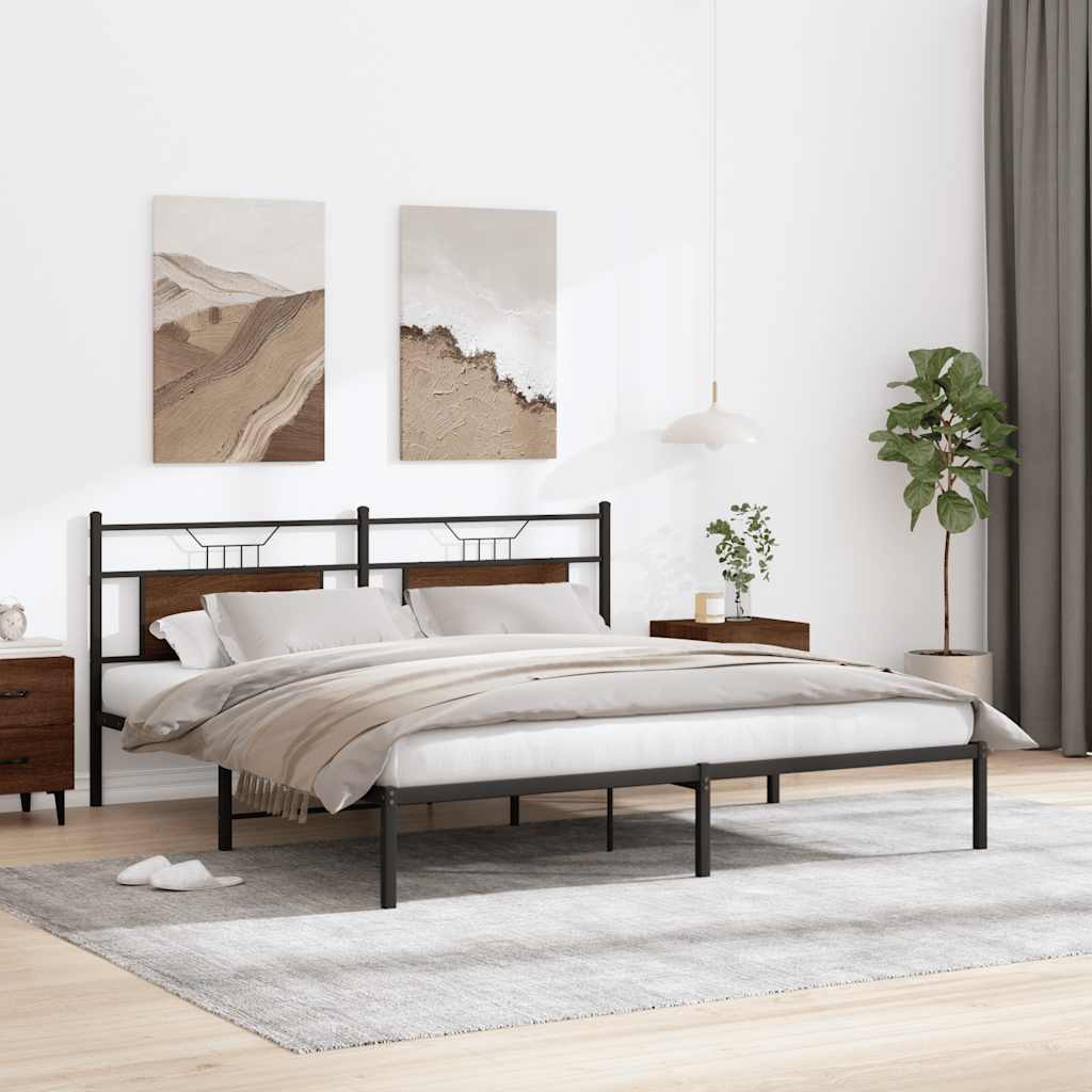 barna tölgy színű szerelt fa ágykeret matrac nélkül 160x200 cm