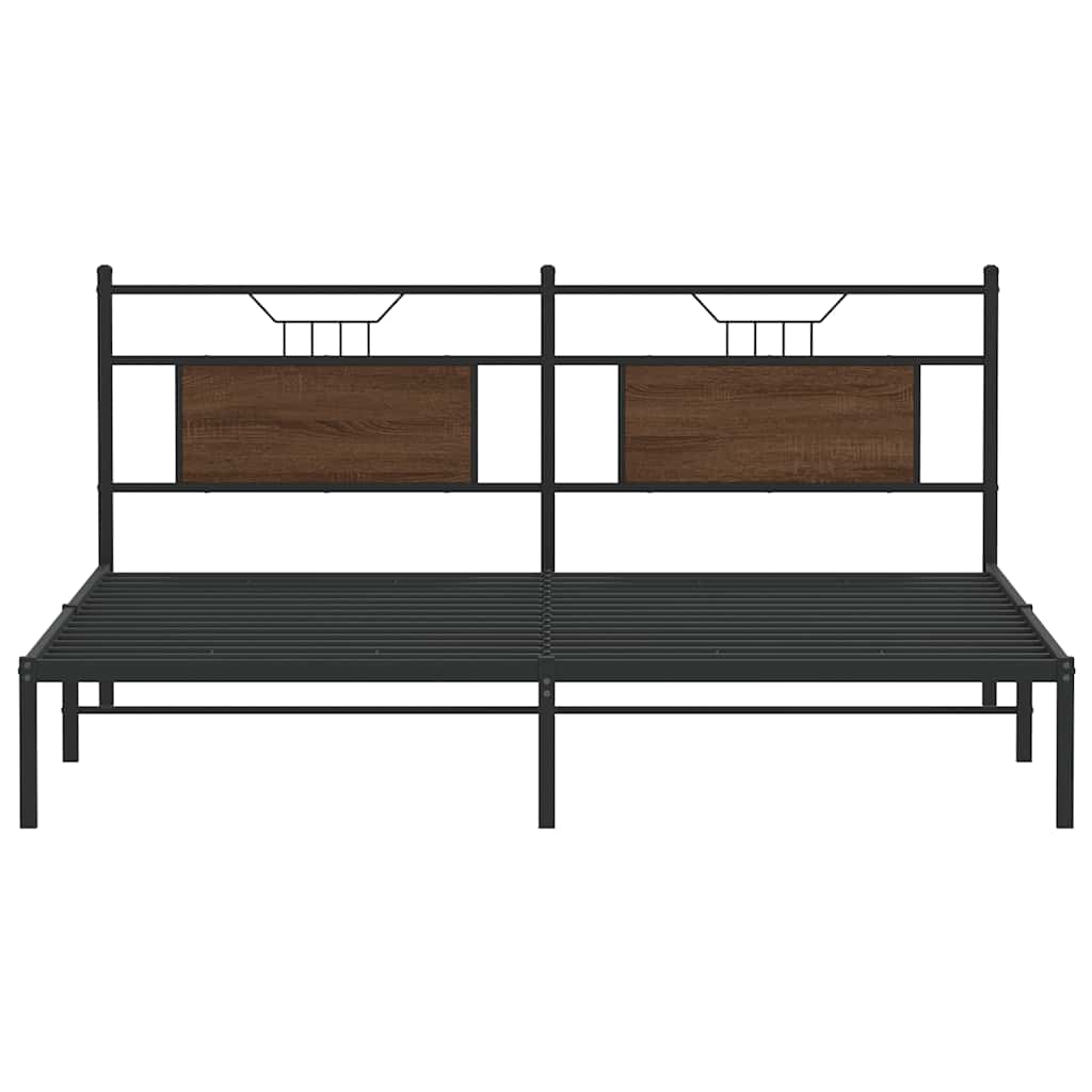 barna tölgy színű szerelt fa ágykeret matrac nélkül 160x200 cm
