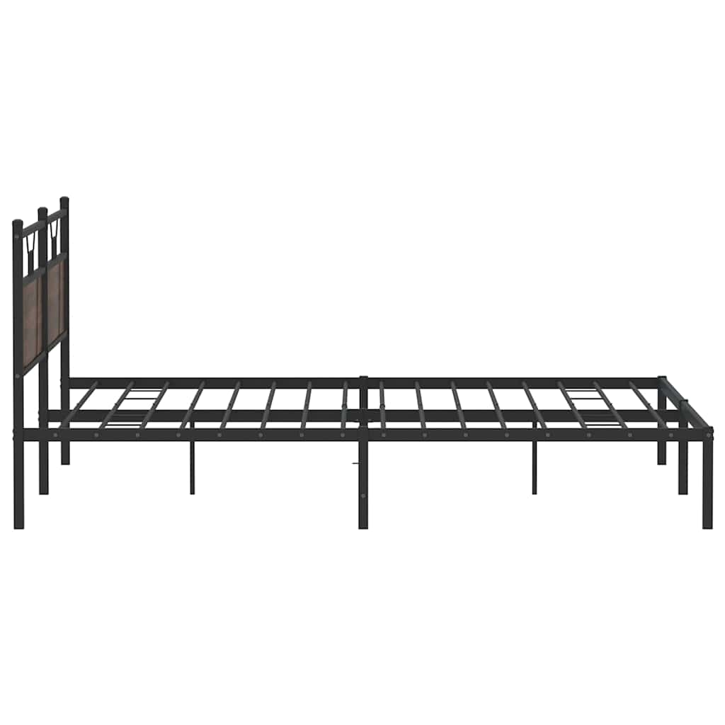 barna tölgy színű szerelt fa ágykeret matrac nélkül 200x200 cm