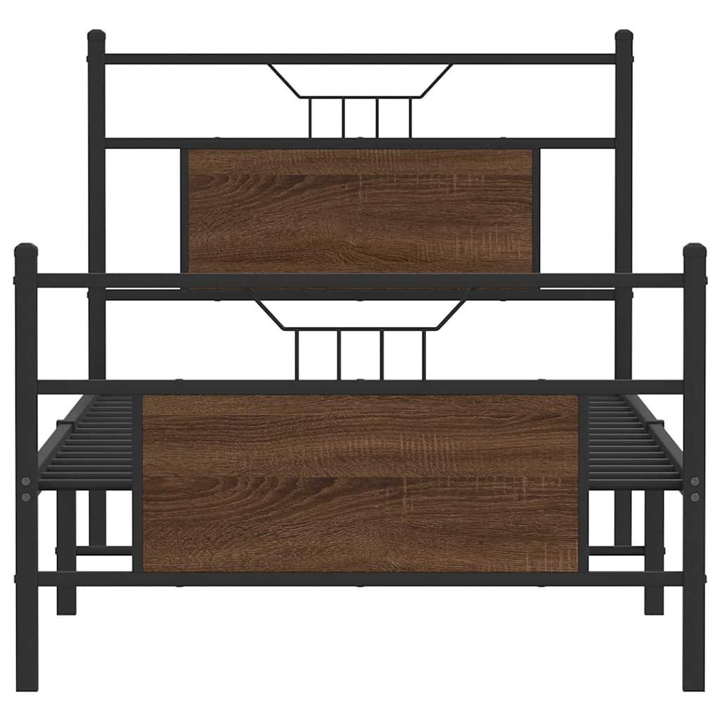 barna tölgy színű szerelt fa ágykeret matrac nélkül 75x190 cm
