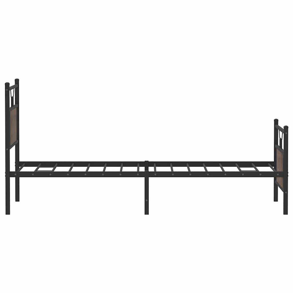 barna tölgy színű szerelt fa ágykeret matrac nélkül 75x190 cm