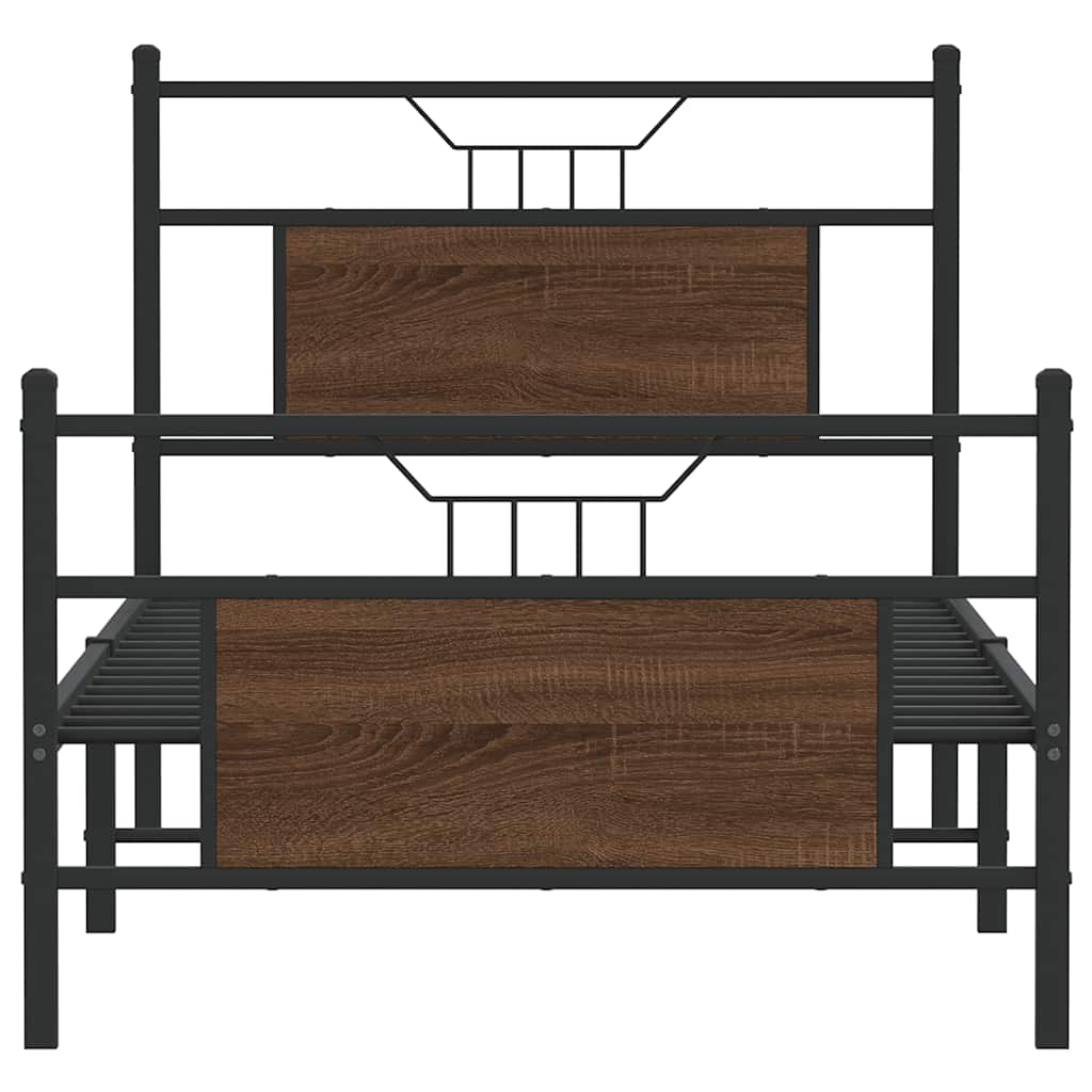 barna tölgy színű szerelt fa ágykeret matrac nélkül 80x200 cm