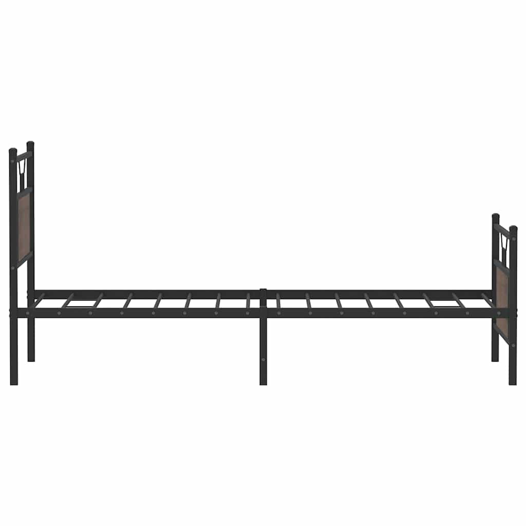 barna tölgy színű szerelt fa ágykeret matrac nélkül 90x190 cm