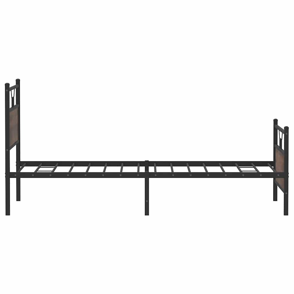 barna tölgy színű szerelt fa ágykeret matrac nélkül 100x200 cm