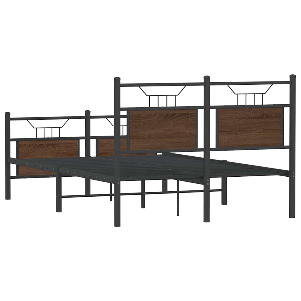 barna tölgy színű szerelt fa ágykeret matrac nélkül 120x200 cm