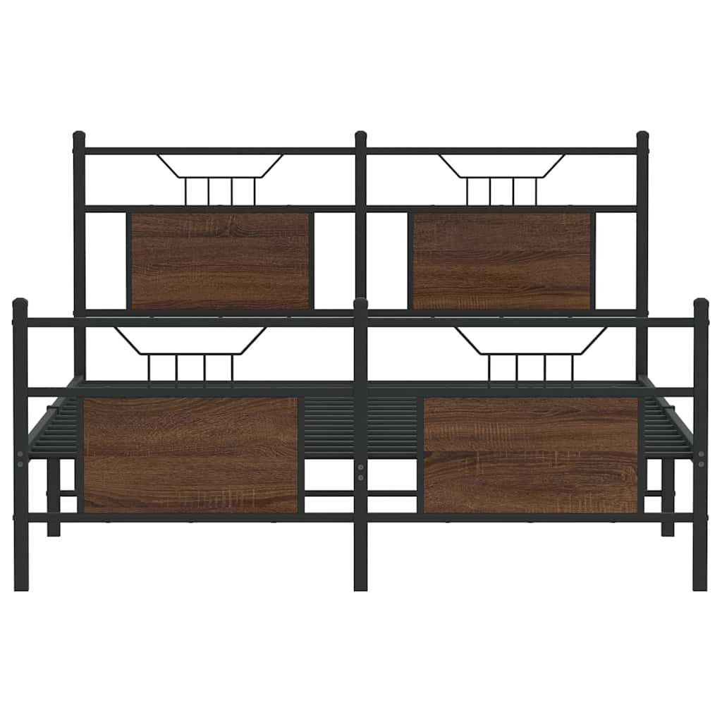 barna tölgy színű szerelt fa ágykeret matrac nélkül 140x190 cm