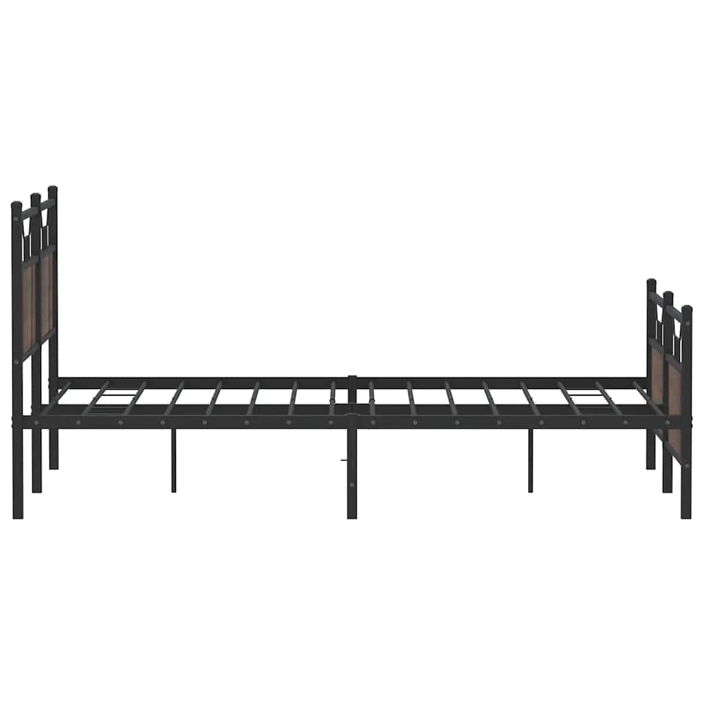 barna tölgy színű szerelt fa ágykeret matrac nélkül 150x200 cm