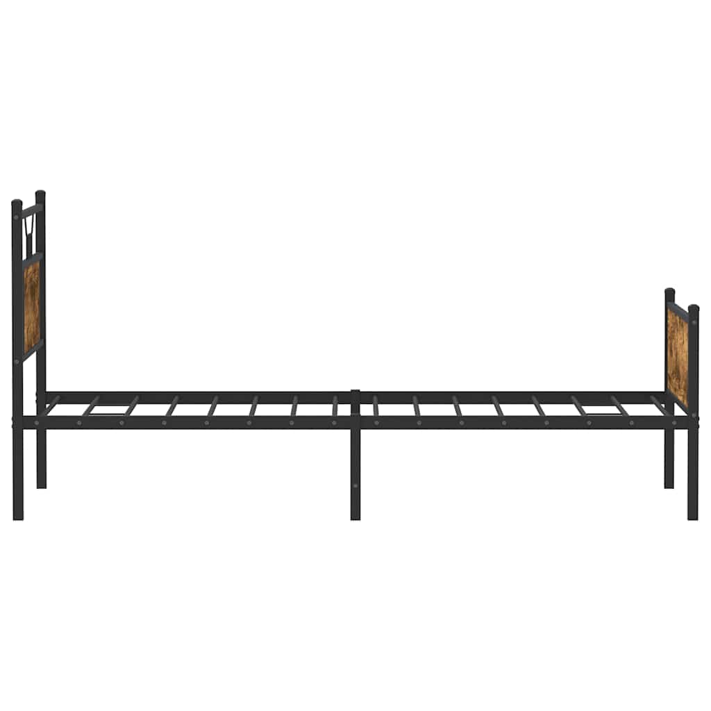 füstös tölgy színű szerelt fa ágykeret matrac nélkül 90x190 cm