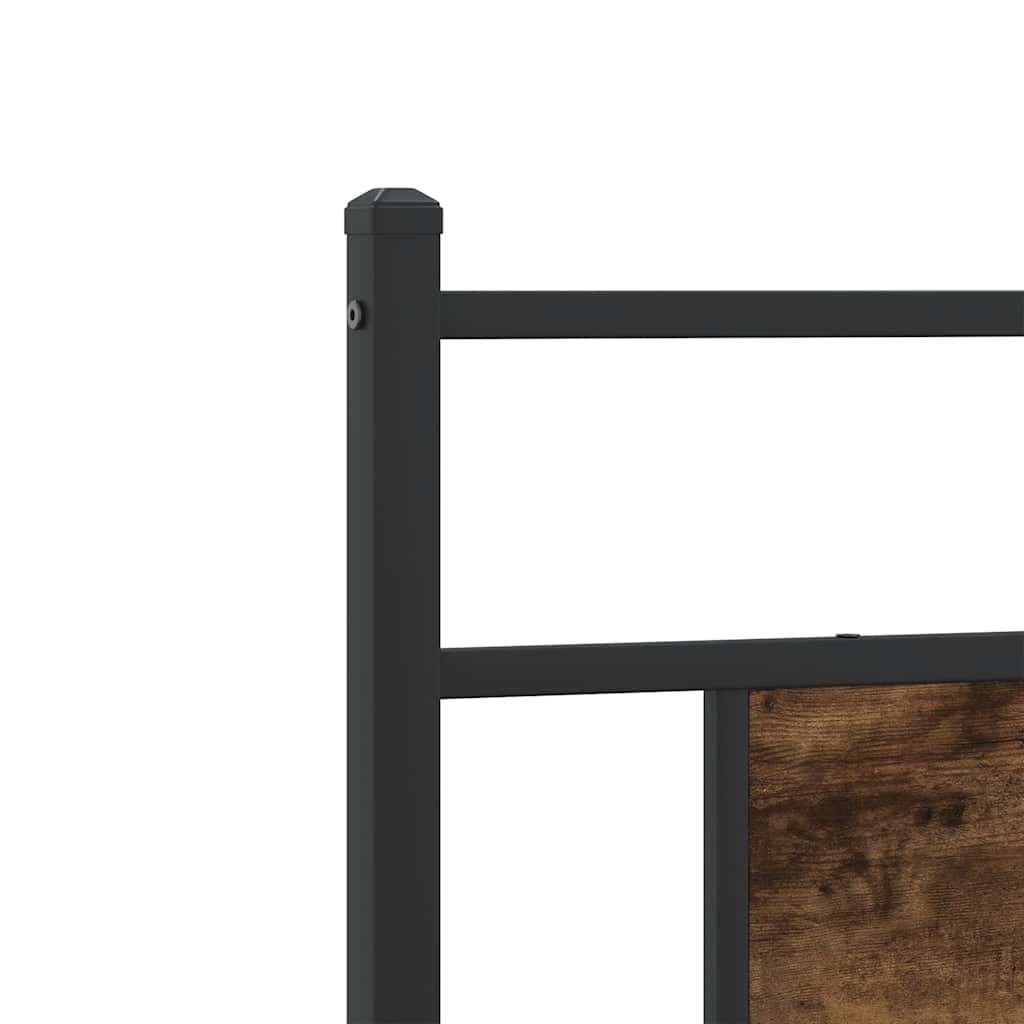 füstös tölgy színű szerelt fa ágykeret matrac nélkül 90x200 cm
