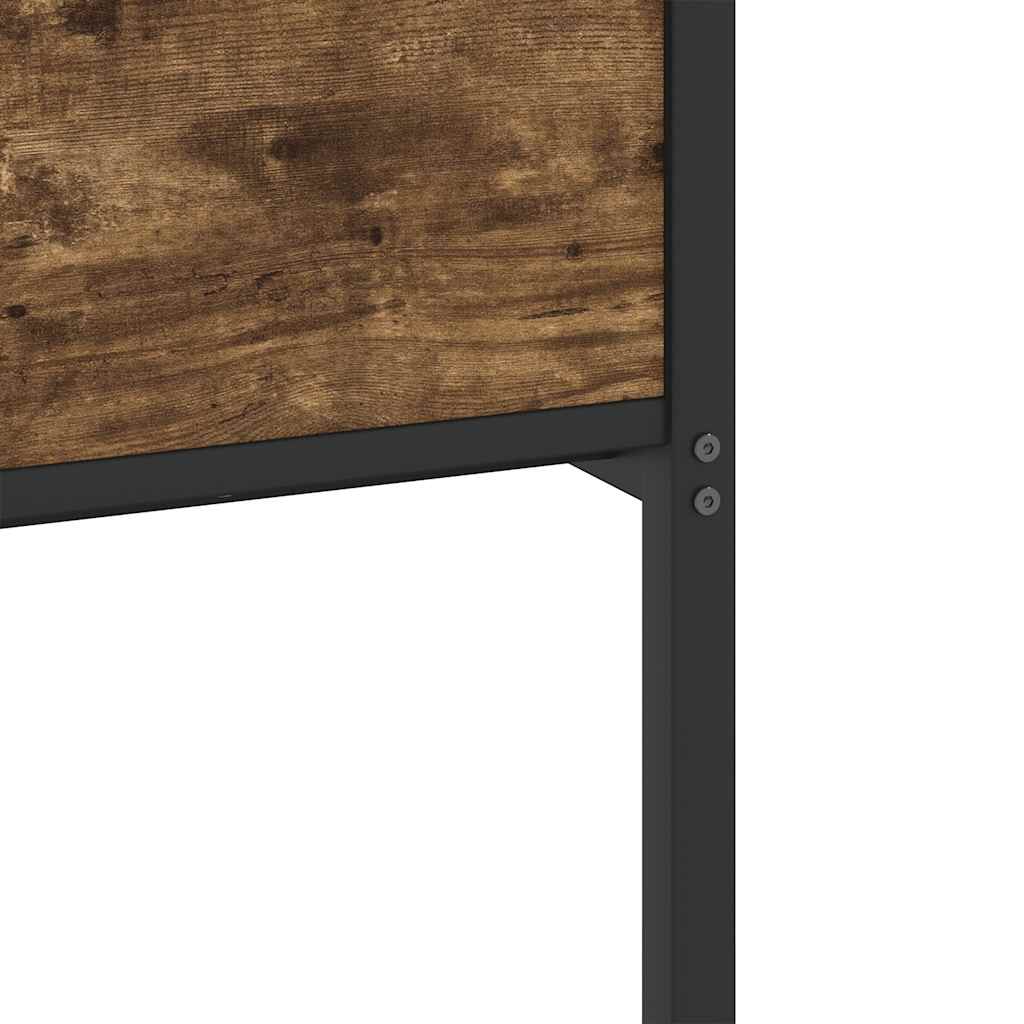 füstös tölgy színű szerelt fa ágykeret matrac nélkül 90x200 cm