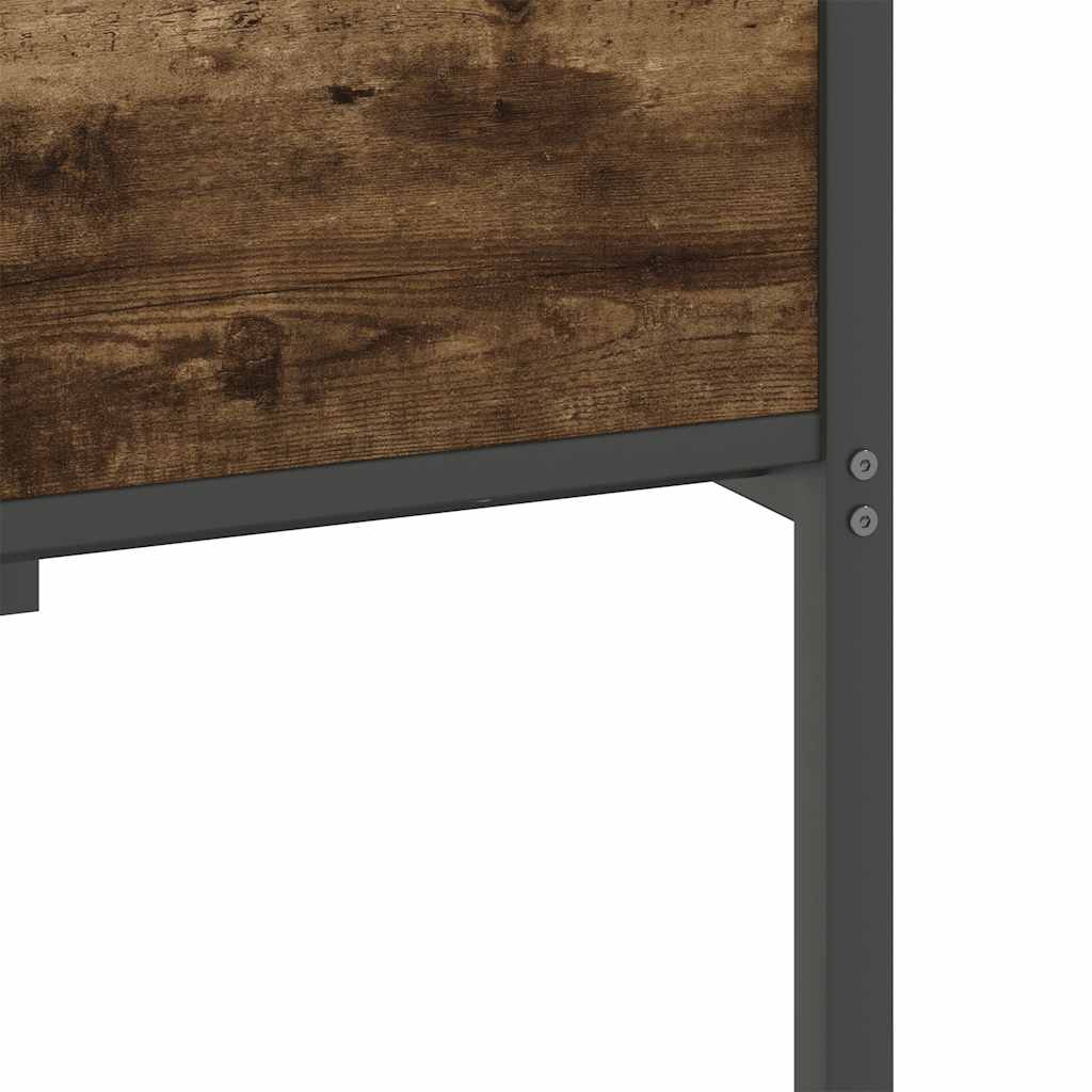 füstös tölgy színű szerelt fa ágykeret matrac nélkül 90x190 cm