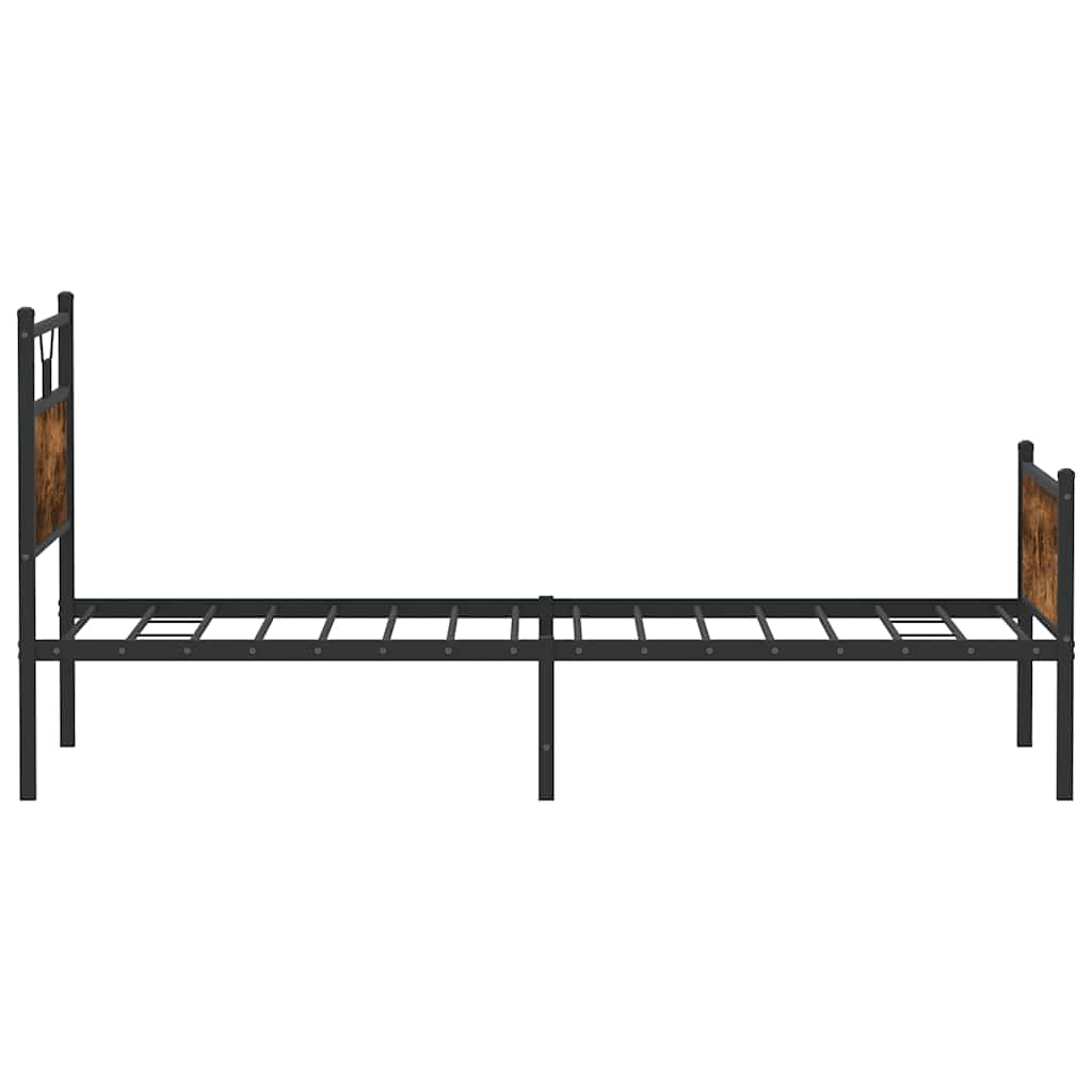 füstös tölgy színű szerelt fa ágykeret matrac nélkül 107x203 cm
