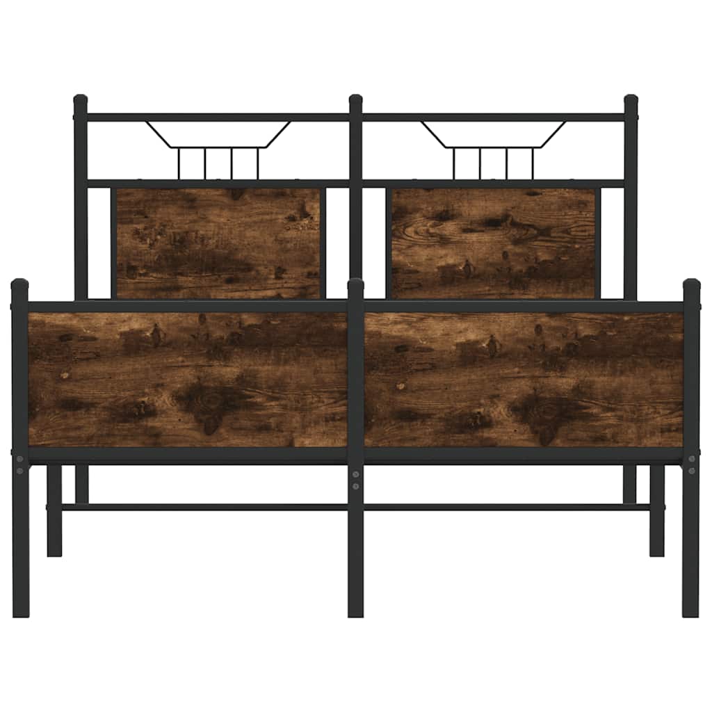füstös tölgy színű szerelt fa ágykeret matrac nélkül 120x200 cm