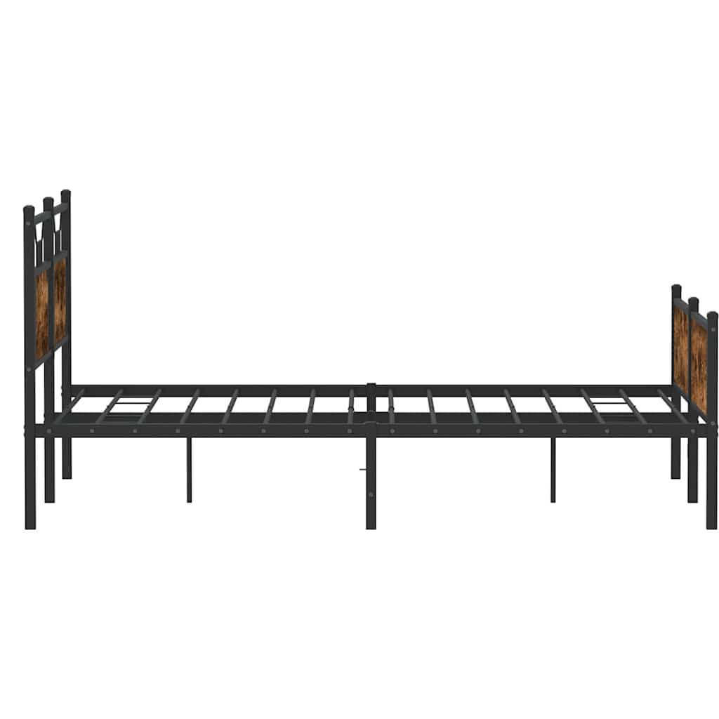 füstös tölgy színű szerelt fa ágykeret matrac nélkül 150x200 cm