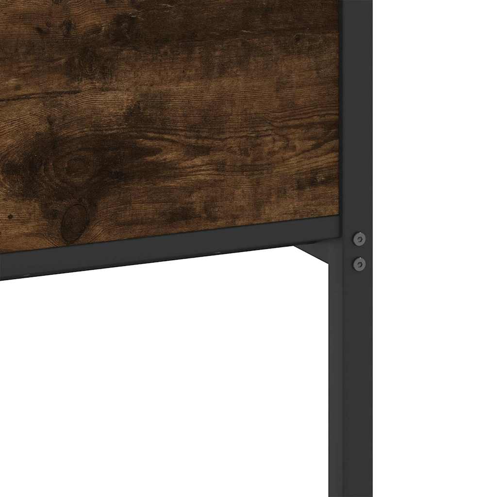 füstös tölgy színű szerelt fa ágykeret matrac nélkül 150x200 cm
