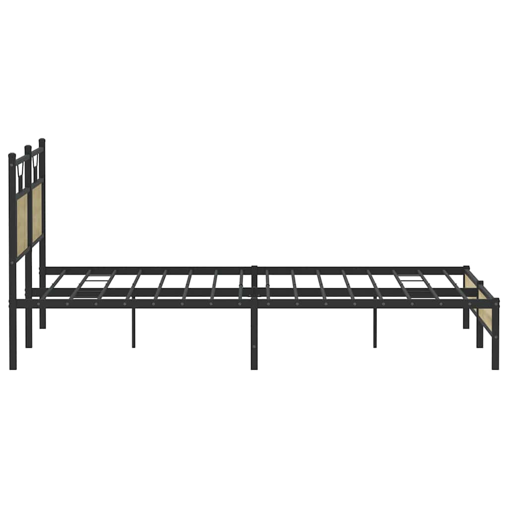 sonoma tölgy színű szerelt fa ágykeret matrac nélkül 160x200 cm