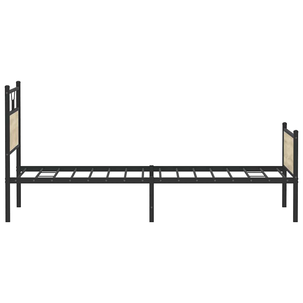 sonoma tölgy színű szerelt fa ágykeret matrac nélkül 100x200 cm