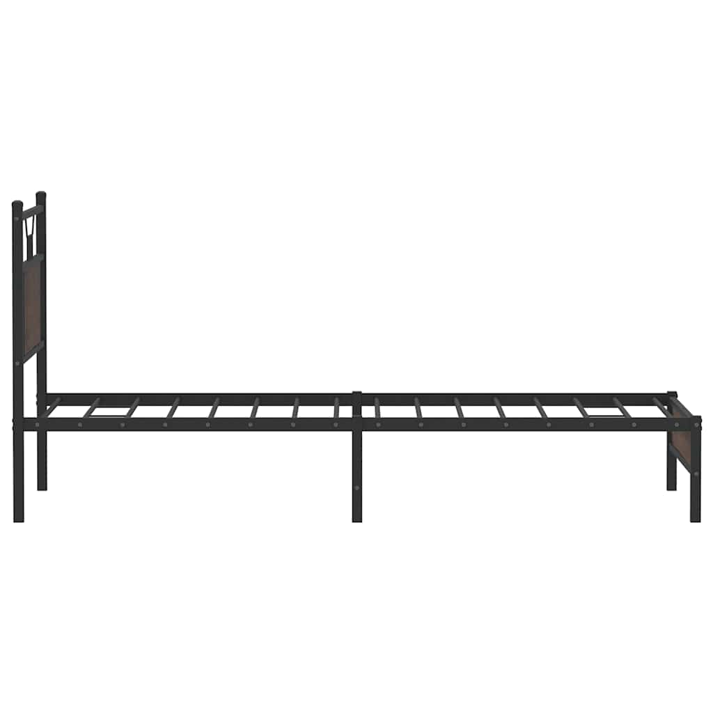 barna tölgy színű szerelt fa ágykeret matrac nélkül 75x190 cm
