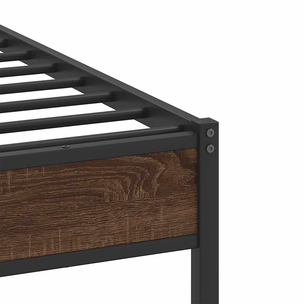 barna tölgy színű szerelt fa ágykeret matrac nélkül 75x190 cm