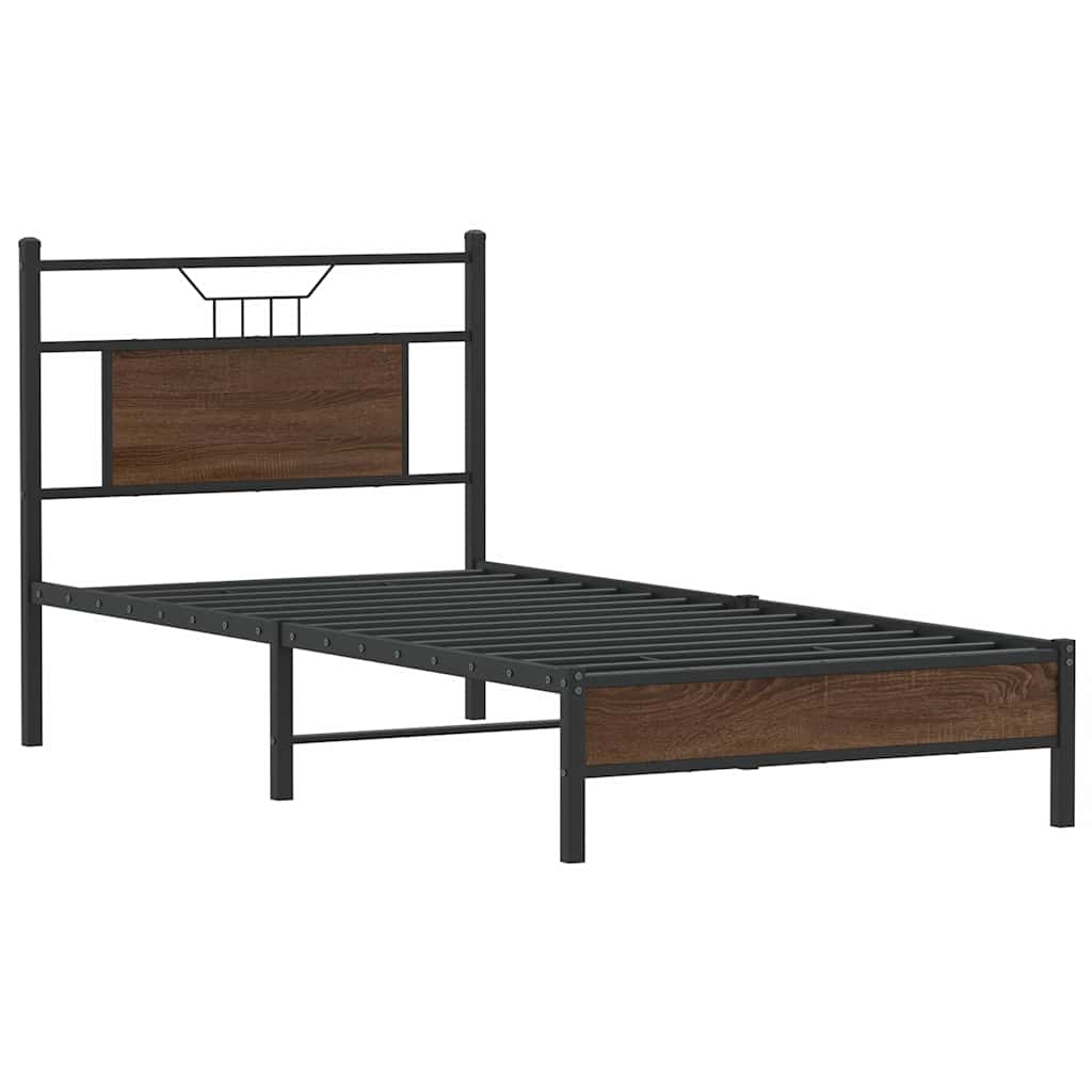 barna tölgy színű szerelt fa ágykeret matrac nélkül 80x200 cm