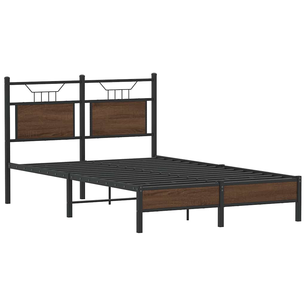 barna tölgy színű szerelt fa ágykeret matrac nélkül 120x200 cm