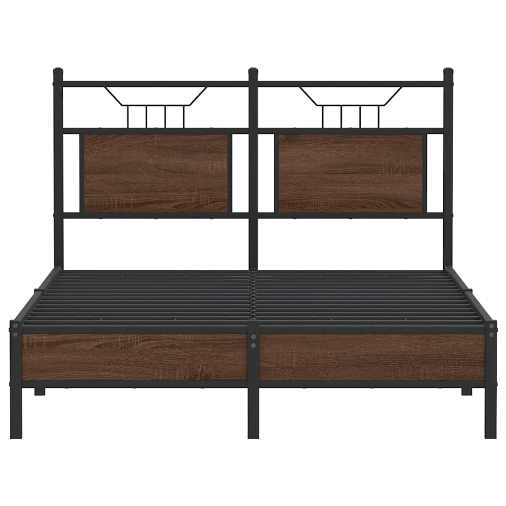 barna tölgy színű szerelt fa ágykeret matrac nélkül 120x200 cm
