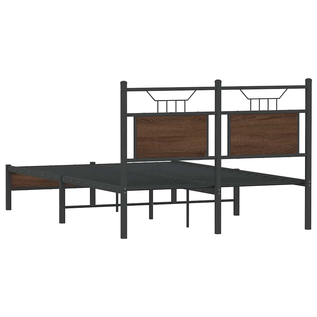 barna tölgy színű szerelt fa ágykeret matrac nélkül 120x200 cm