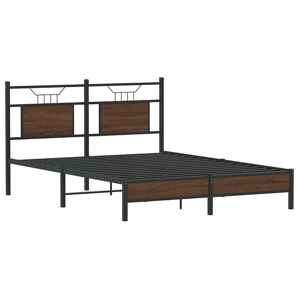 barna tölgy színű szerelt fa ágykeret matrac nélkül 150x200 cm
