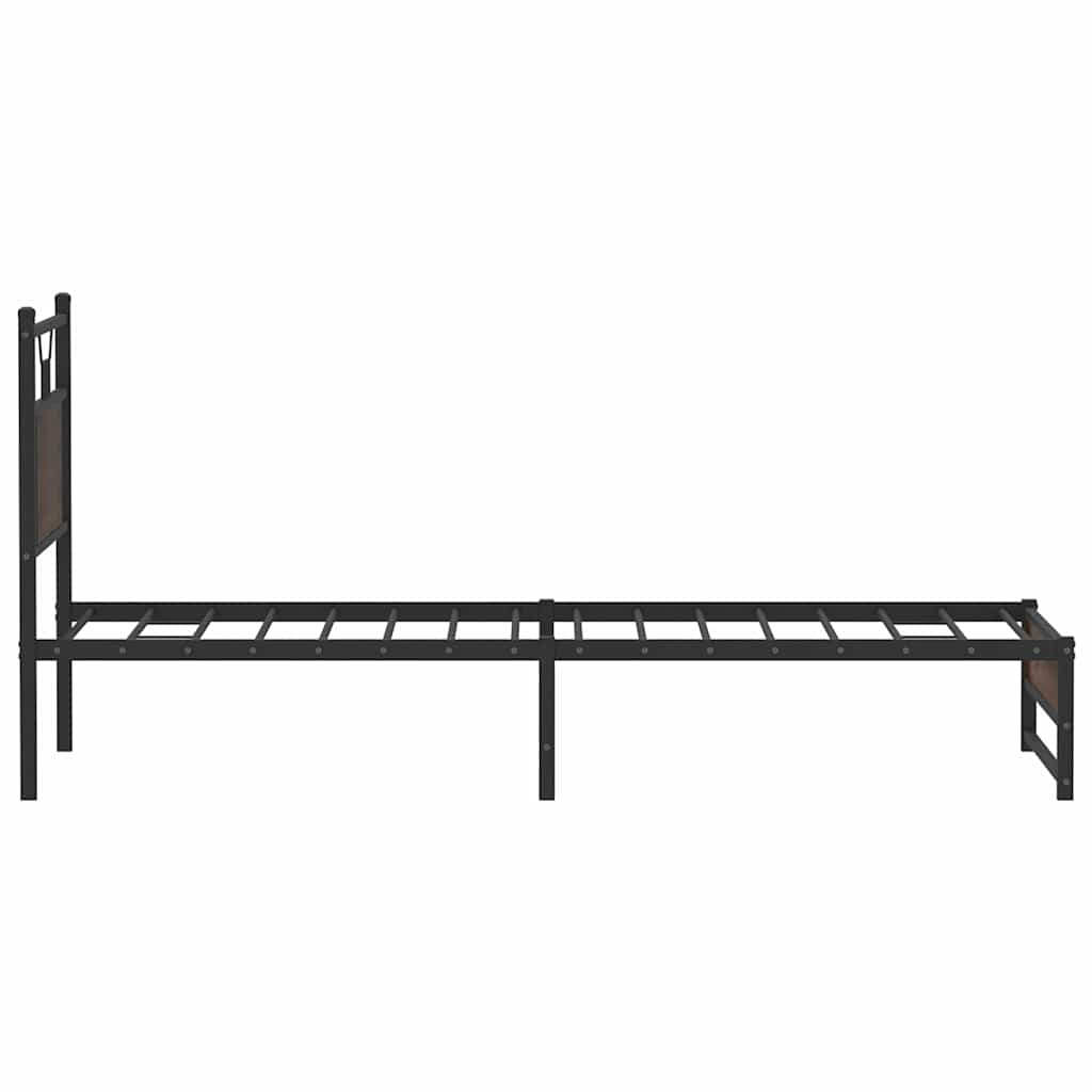 barna tölgy színű szerelt fa ágykeret matrac nélkül 80x200 cm