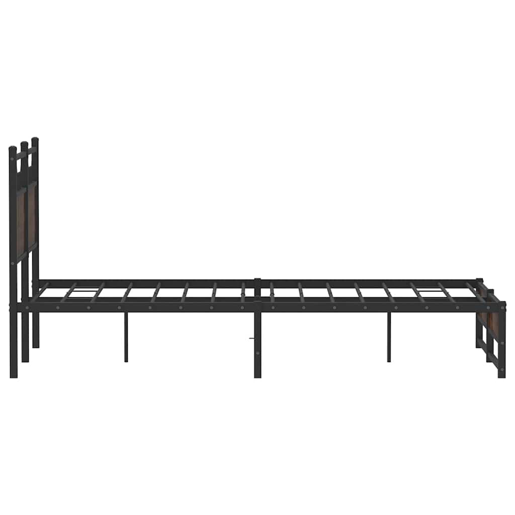 barna tölgy színű szerelt fa ágykeret matrac nélkül 120x190 cm