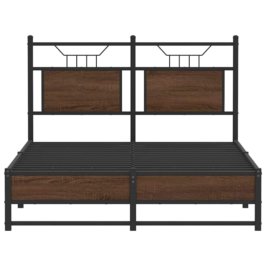 barna tölgy színű szerelt fa ágykeret matrac nélkül 120x200 cm